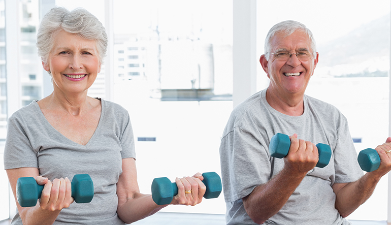 Fit elderly persons exercising regularly – how are their physical